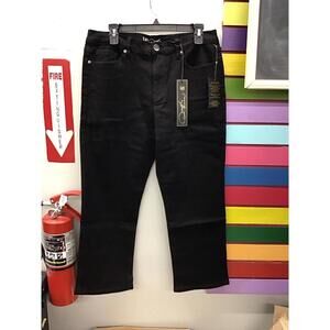 Diane Gilman dg2 womens stretch straight jeans size 14 petite black new HSN